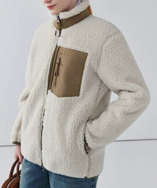 Lily Teddy Coat Woman – Warm Jacket with High Collar, Zipped Pockets & Casual Fit