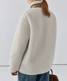 Lily Teddy Coat Woman – Warm Jacket with High Collar, Zipped Pockets & Casual Fit