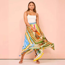 Riley Jupe Midi Femme – Asymmetric Skirt with Floral Print in Lightweight Polyester with Flattering Waist