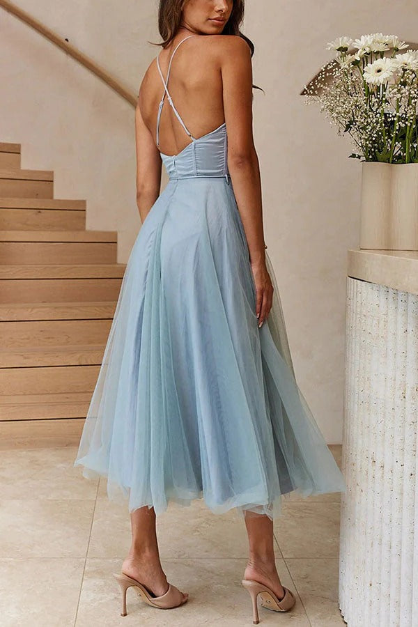 Ariana Robe Maxi Femme – Elegant Long Summer Dress Sleeveless with Round Neckline