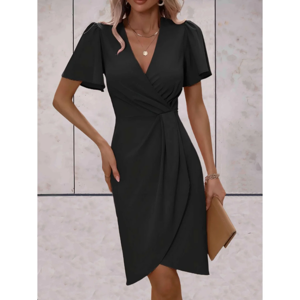 Brenda Dress Wallet Woman – Elegant Dress with Flowing Sleeves & V-Neckline for Evening