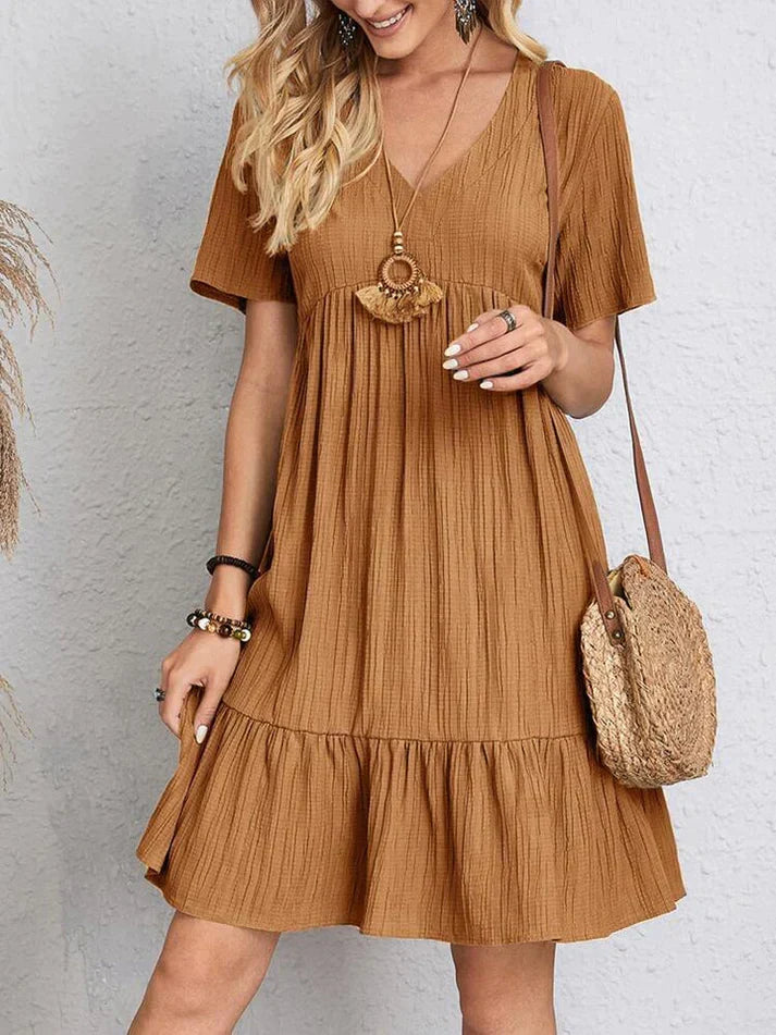 Summer Dress Women Julietta – Loose Dress with V-Neck & Airy Comfort for Hot Days