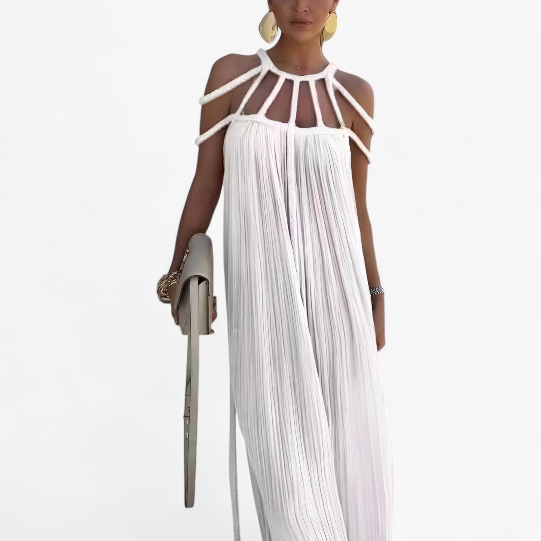 Linette Long Dress Women – Elegant Maxi Fluid Dress with Straight Cut and Versatile Style