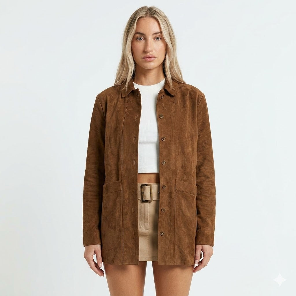 Sophie Laurent | Suede Shirt Jacket For Women