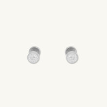 8mm Unisex Circle Crystal Stud Earrings