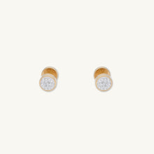 8mm Unisex Circle Crystal Stud Earrings