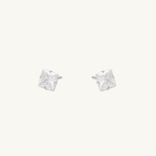 8mm Unisex Square Zirconia Stud Earrings