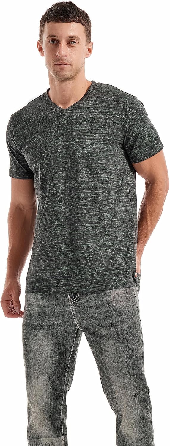 Ethan Men's T-Shirt – V-Neck Stretch Cotton Tee, Slim Fit & Casual Style