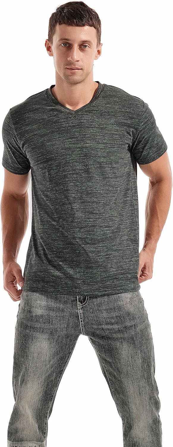Ethan Men's T-Shirt – V-Neck Stretch Cotton Tee, Slim Fit & Casual Style