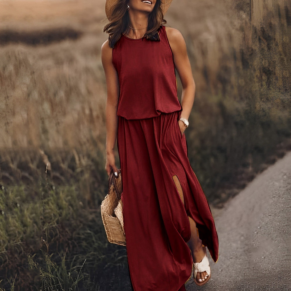 Gianna Long Dress Woman – Retro Sleeveless Dress with Airy Cut & Summer Style