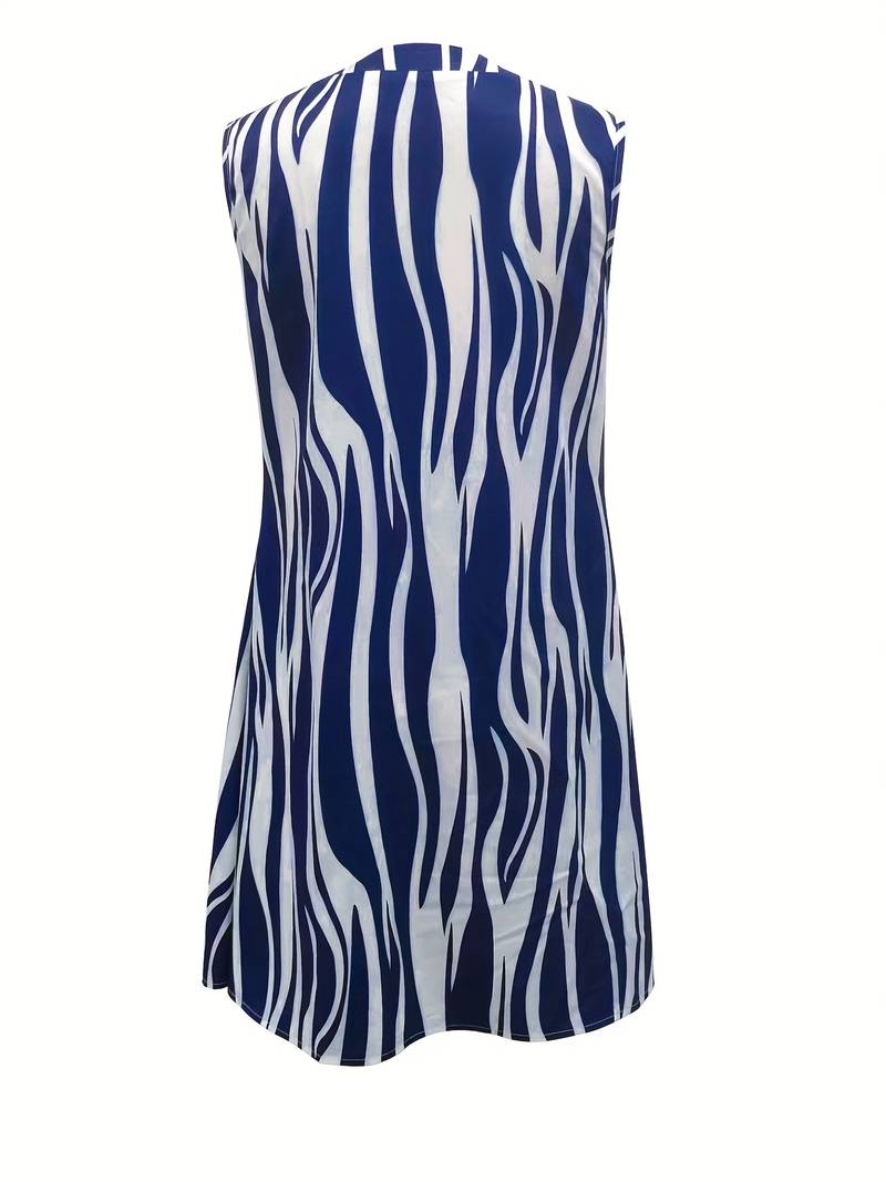 Norah Short Dress Woman – Sleeveless Striped Dress for Summer & Casual Look
