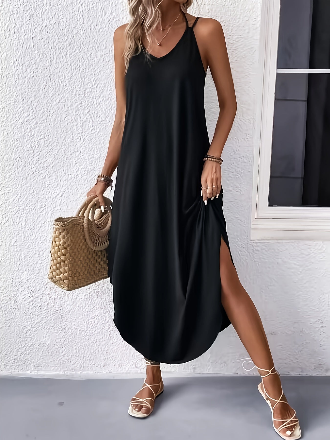Harley Robe Cami Woman – Light Summer Dress with Straps, Loose Fit & Breathable V-Neck