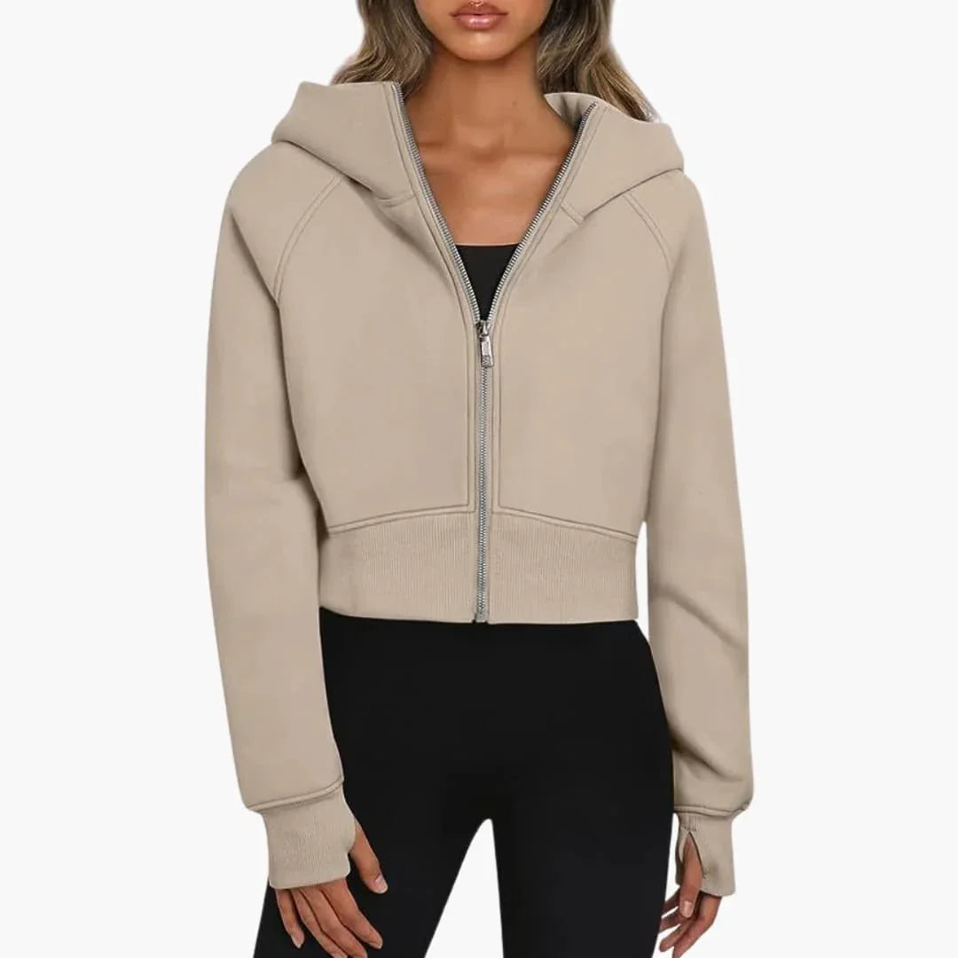 Sophie Laurent | Cropped Zip Hoodie For Women