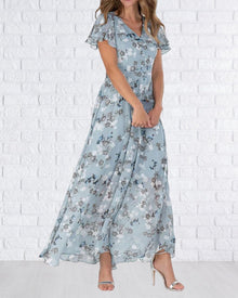 Robe Ina for Women – Elegant Chiffon Dress with Ruffles & Airy Cut for Summer or Parties