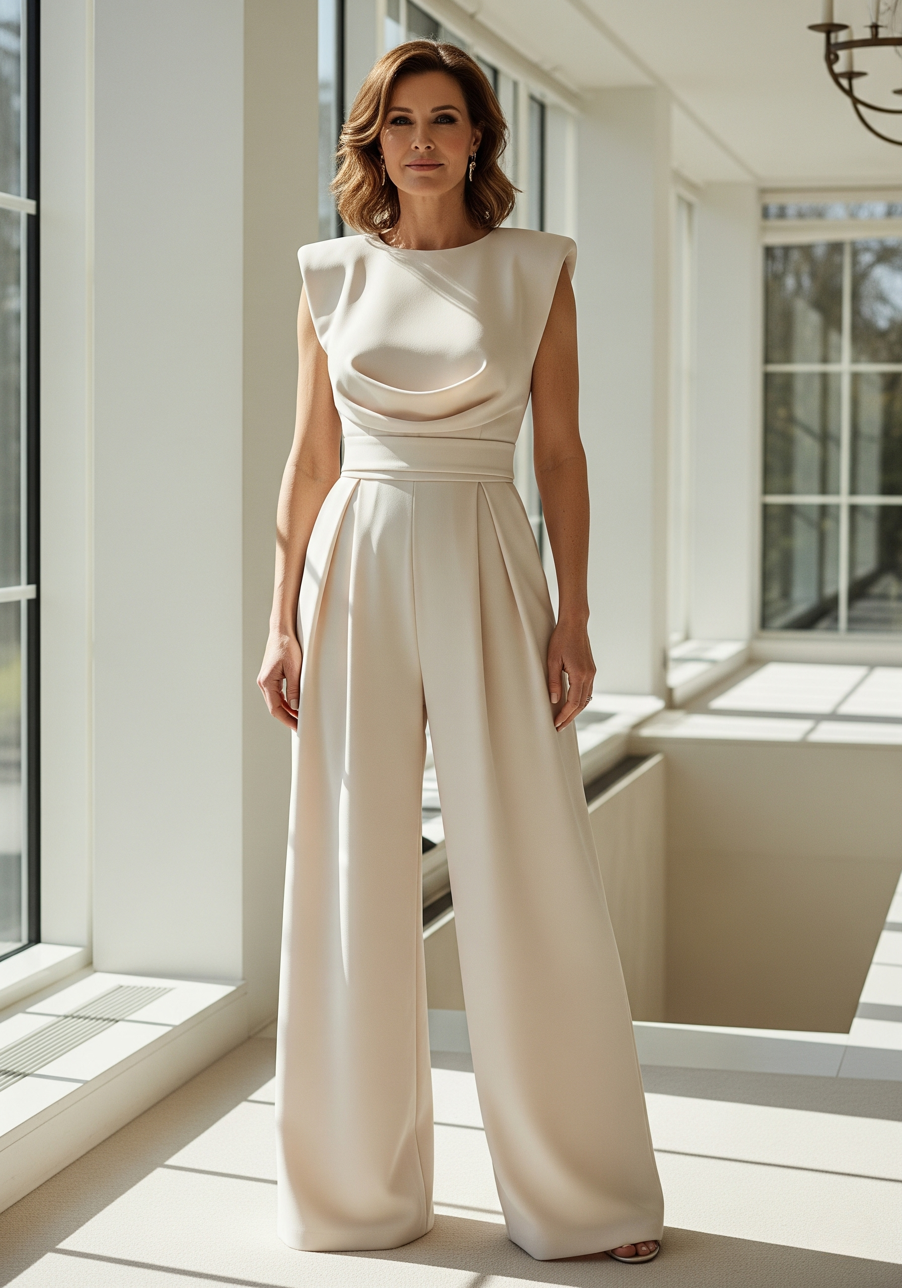 Mira Women's Jumpsuit – Elegant Jumpsuit with High Waist, Straight Legs & Lightweight Fabric