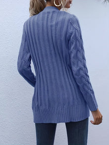 Lissy Gilet Femme – Warm Cable Knit Cardigan with Buttons & Modern Comfortable Fit