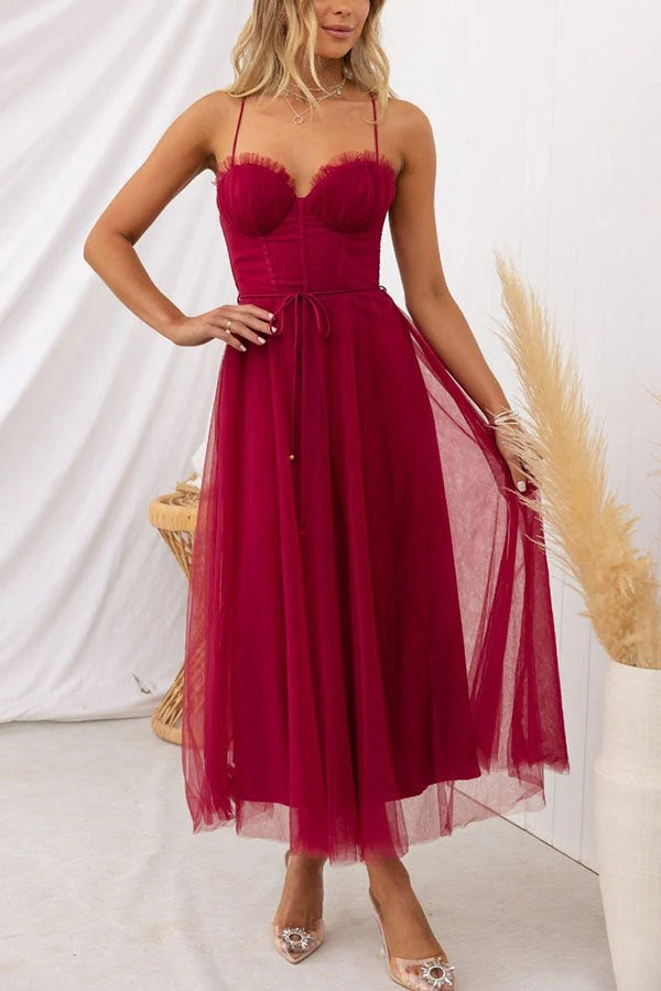Ariana Robe Maxi Femme – Elegant Long Summer Dress Sleeveless with Round Neckline