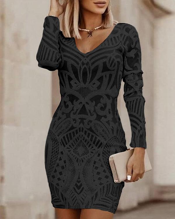 Anjie Fitted Dress Woman – Elegant V-Neck Dress with Slim Fit for Evenings & Events