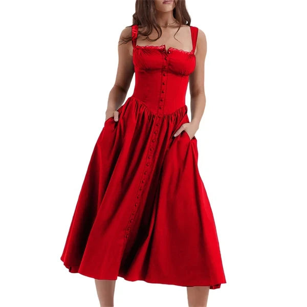 Summer Dress Women Nia – Elegant Midi Dress with Comfortable Fit & Timeless Design