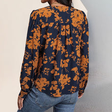 Sadie Blouse Femme – Lightweight Top with V-Neck, Printed & Long Sleeves for an Autumn Style