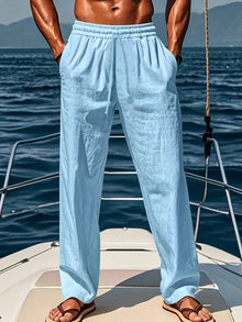 Ethan Men's Pants – Wide Linen Breathable Pants with Loose Fit & Elegant Summer Style