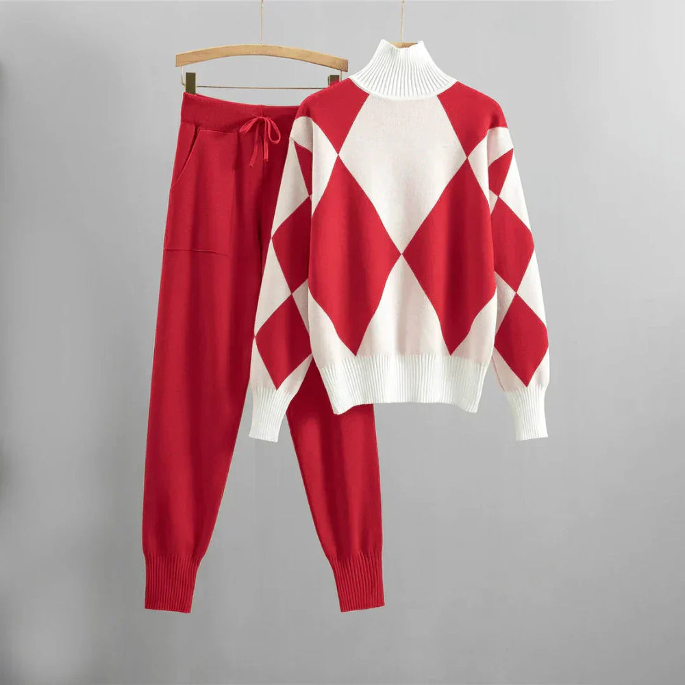 Amara Women's Set – Comfortable Tracksuit with Long Sleeve Sweatshirt & High Waist Pants
