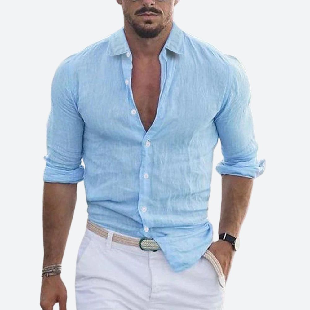 Rogelio | Shirt for men with a spread collar with a relaxed fit for summer
