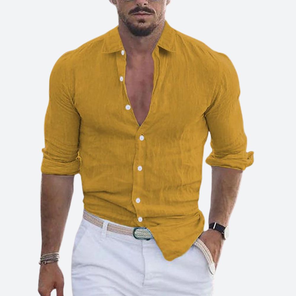 Rogelio | Shirt for men with a spread collar with a relaxed fit for summer