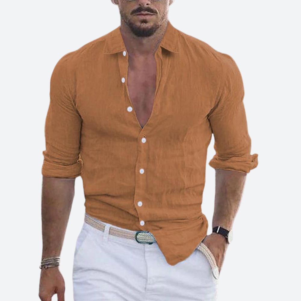 Rogelio | Shirt for men with a spread collar with a relaxed fit for summer