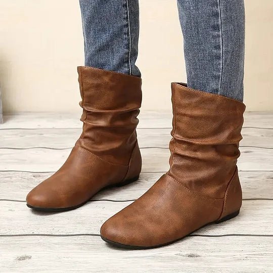 Amara Women's Leather Boots – Genuine Leather Boots with Non-Slip Sole & Elegant Cut