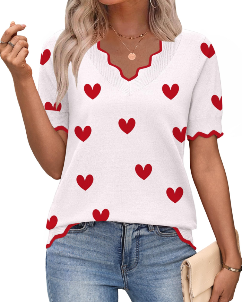Amirah Women's Top – Lightweight Short Sleeve V-Neck Elegant Business Casual