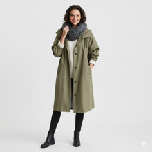 Arlyn Women's Trenchcoat – Long Oversized Coat with Hood & Elegant Cut