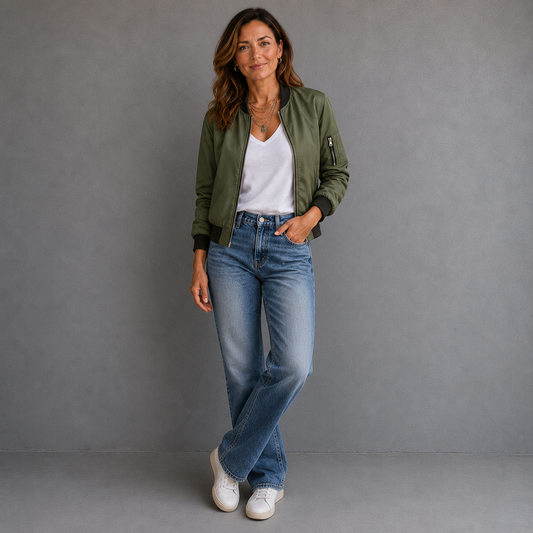 Chiara Bellini | Classic Zip Bomber Jacket For Women