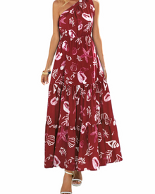 Avira Women's Dress – Floral Asymmetric Maxi Dress One Shoulder, Flowing Bohemian Summer Cut