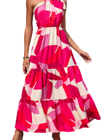 Avira Women's Dress – Floral Asymmetric Maxi Dress One Shoulder, Flowing Bohemian Summer Cut
