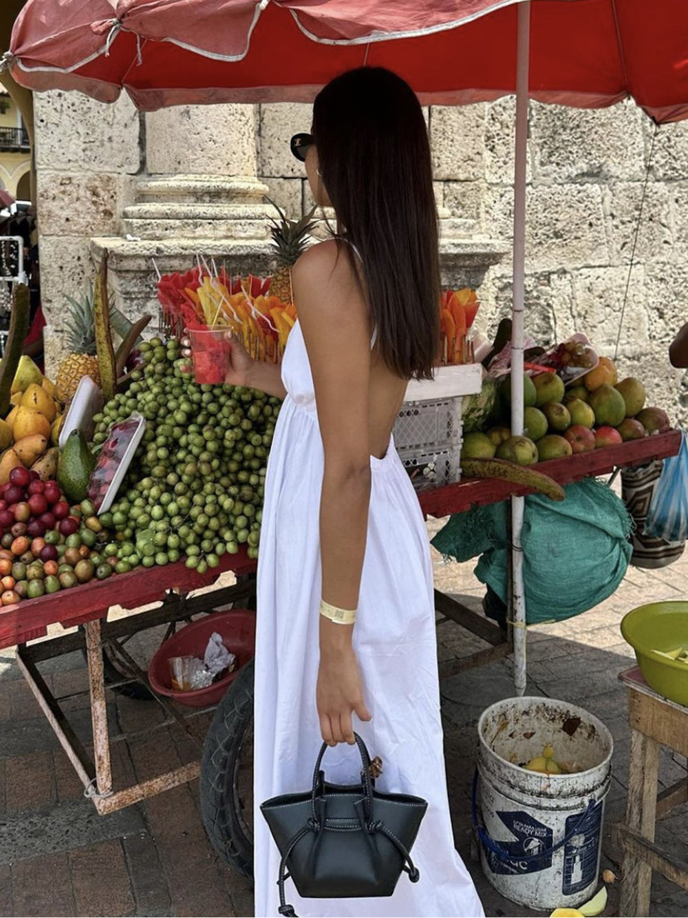 Camille Long Dress Women – Light Summer Dress with Open Back & Elegant Flowing Cut
