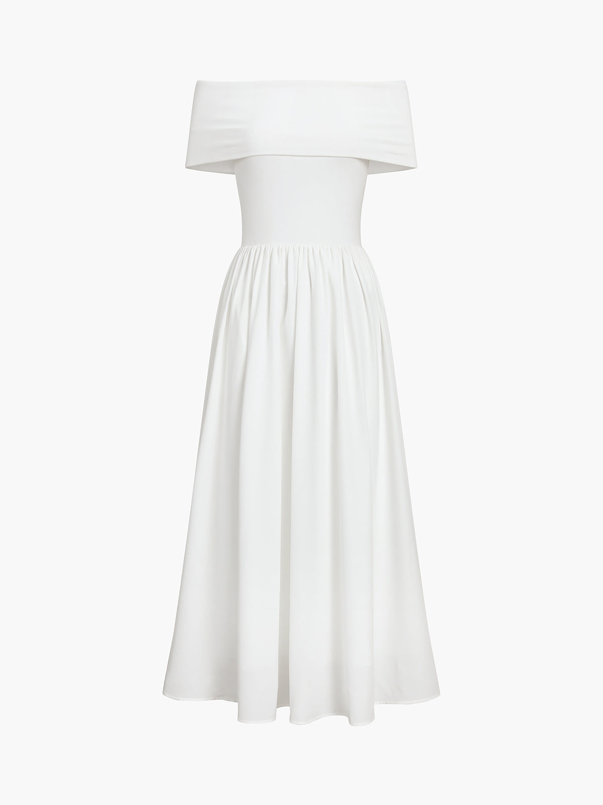 Kisha Maxi Dress for Women – Elegant Off-Shoulder Dress with Flowing Pleated Skirt