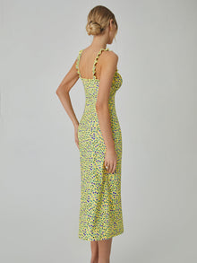 Bohemian Dress Woman Chloe – Midi Vacation Dress with Floral Print & Cami Straps