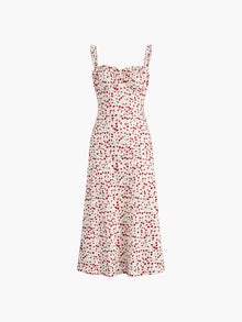 Bohemian Dress Woman Chloe – Midi Vacation Dress with Floral Print & Cami Straps