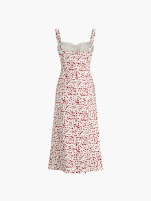 Bohemian Dress Woman Chloe – Midi Vacation Dress with Floral Print & Cami Straps