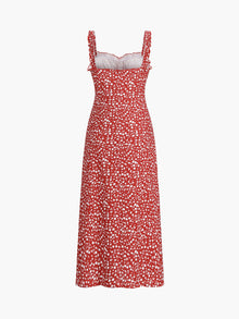 Bohemian Dress Woman Chloe – Midi Vacation Dress with Floral Print & Cami Straps