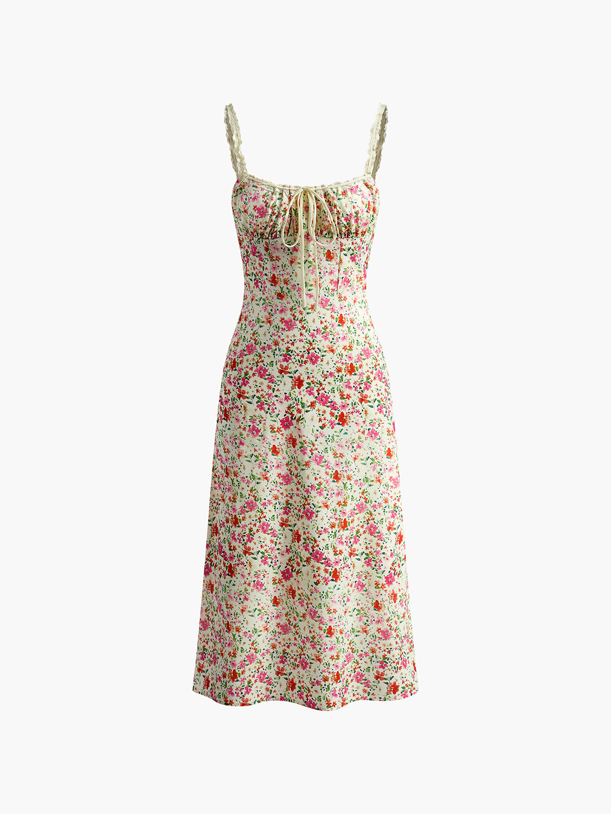 Élodie Midi Dress Woman – Elegant Floral Dress with Feminine Cut for Summer & Chic Occasions