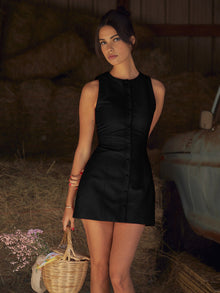Summer Dress Women Cleo – Sleeveless Short Dress with Buttoning & Casual Elegant Look