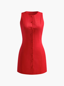 Summer Dress Women Cleo – Sleeveless Short Dress with Buttoning & Casual Elegant Look