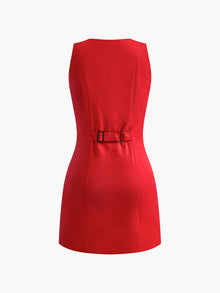 Summer Dress Women Cleo – Sleeveless Short Dress with Buttoning & Casual Elegant Look