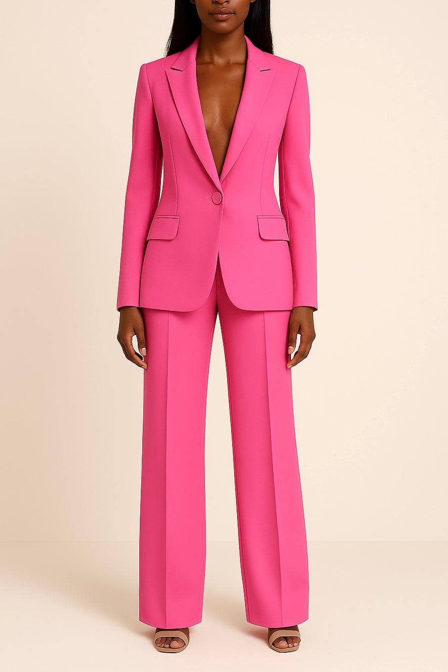 Lyla Women's Ensemble – Elegant Satin Suit with Loose Fit & Modern Style