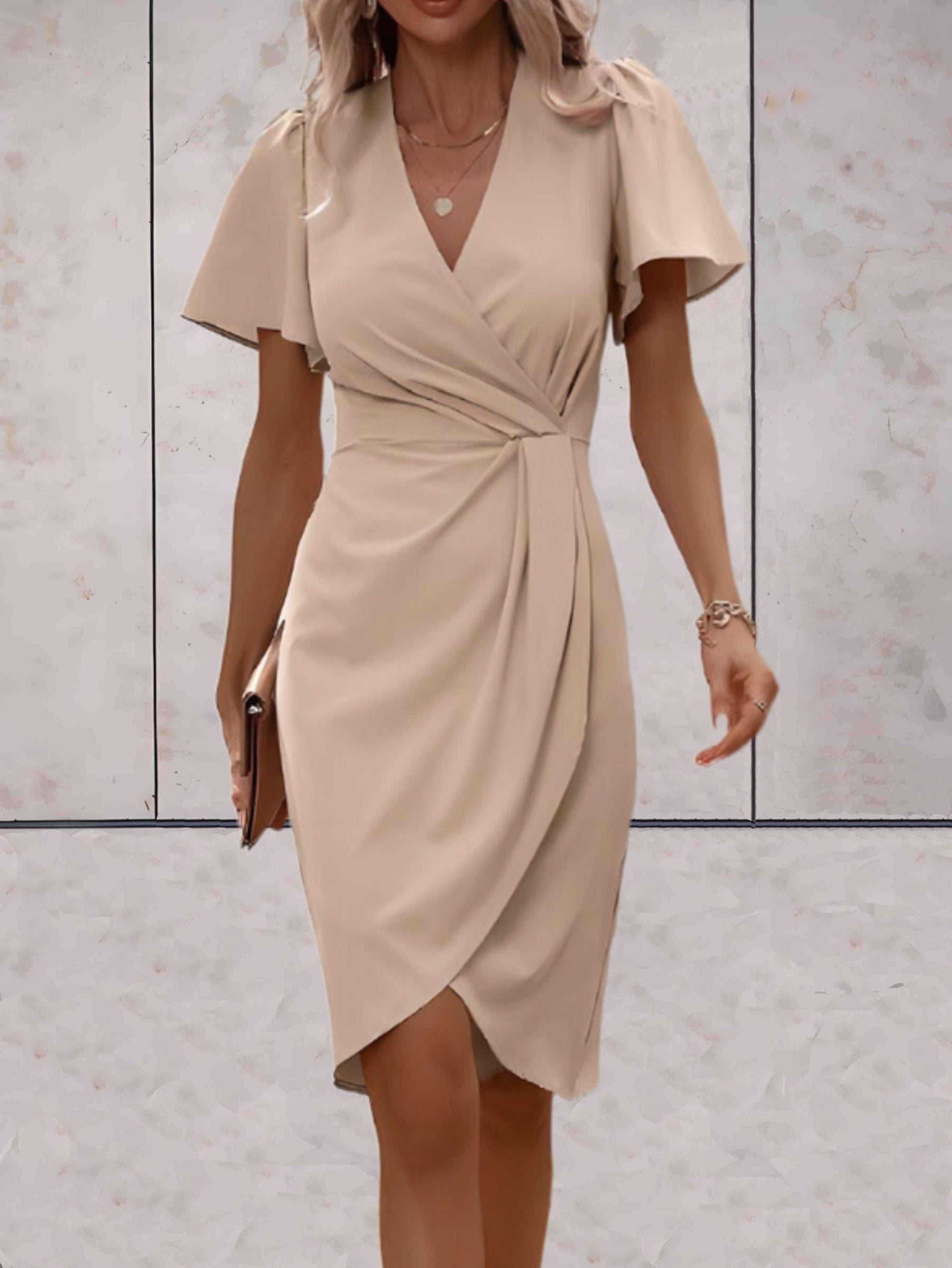 Harper Women's Wrap Dress – Elegant Crossed Dress with V-Neck & Adjustable Fit for Any Occasion