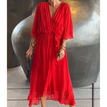 Women's Wrap Dress Aceline – Deep V Neckline and Waist Belt for an Elegant and Flattering Fit