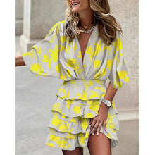 Summer Dress Women Anastasia – Short Sleeve Dress with V Neck and Elastic Waist for Hot Days