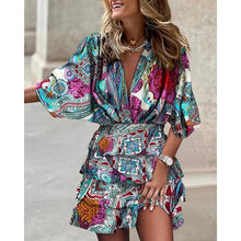 Summer Dress Women Anastasia – Short Sleeve Dress with V Neck and Elastic Waist for Hot Days